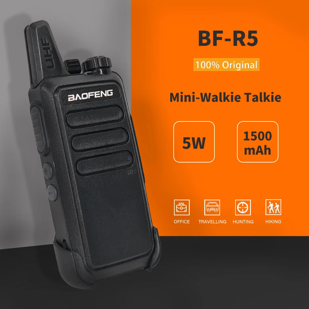 Мини Baofeng BF R5 рация 5 Вт FM трансивер KDC1 ручной двухсторонний CB Ham радиостанция WLN KD C1