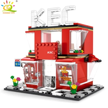 

TOYS 282PCS Street View City Architecture House Fast Food Restaurant Building Blocks Bricks Set for Children