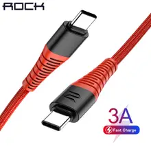 ROCK USB C zu C 3A Z11 Hallo-Zug USB C zu C 3A Charge & Sync Runde Kabel für Samsung Xiaomi LG Huawei