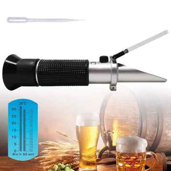 

Handheld Brix Refractometer with ATC 0-32% Brix for Beer Wine Fruit Sugar TN99