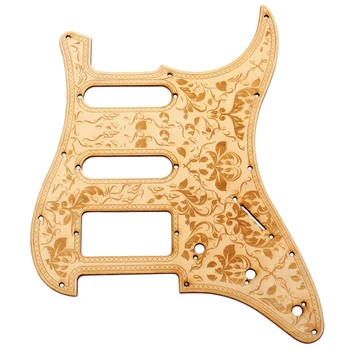 

Ssh Wooden Guitar Pickguard Maple Wood With Decorative Flower Pattern For Fender St Electric Guitars