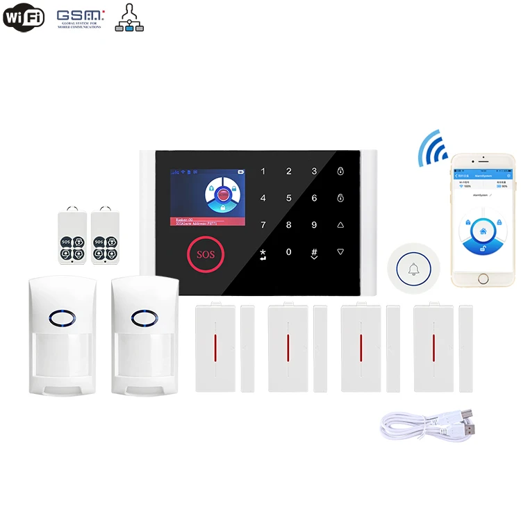 CS10802 Yobang безопасности Wi-Fi GPRS Alarmes приложение управление Умный дом GSM SMS сигнализация интеллектуальная голосовая Сигнализация датчики сигнальные датчики - Цвет: CS10802