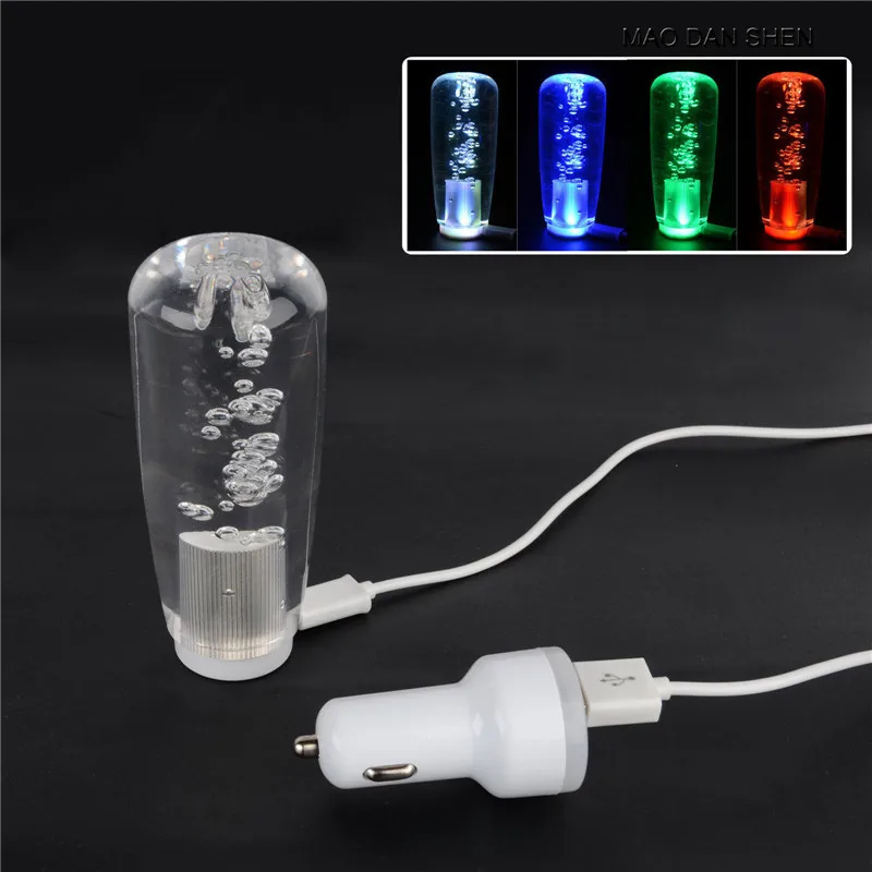 10Cm Universal Crystal Led Light Pomello Del Cambio Cambio Universale Shifter Gear Colorful Cabeza De Cambio De Engranaje Mao Dan Shen