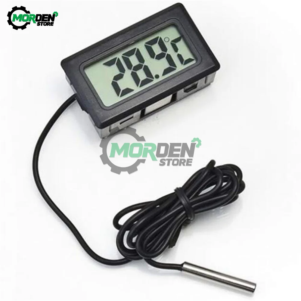 1m LCD Digital Thermometer Car Fridge Freezer Aquarium Temperature Detector Monitor Tester Sensor Probe Black/White