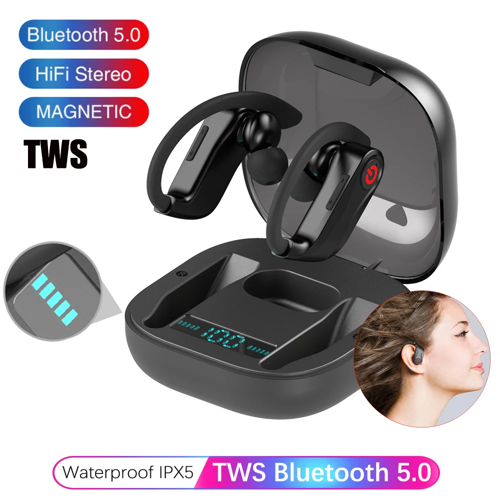 Bluetooth TWS In наушники с ушным вкладышем стерео Беспроводные водонепроницаемые наушники с зарядным устройством для iphone