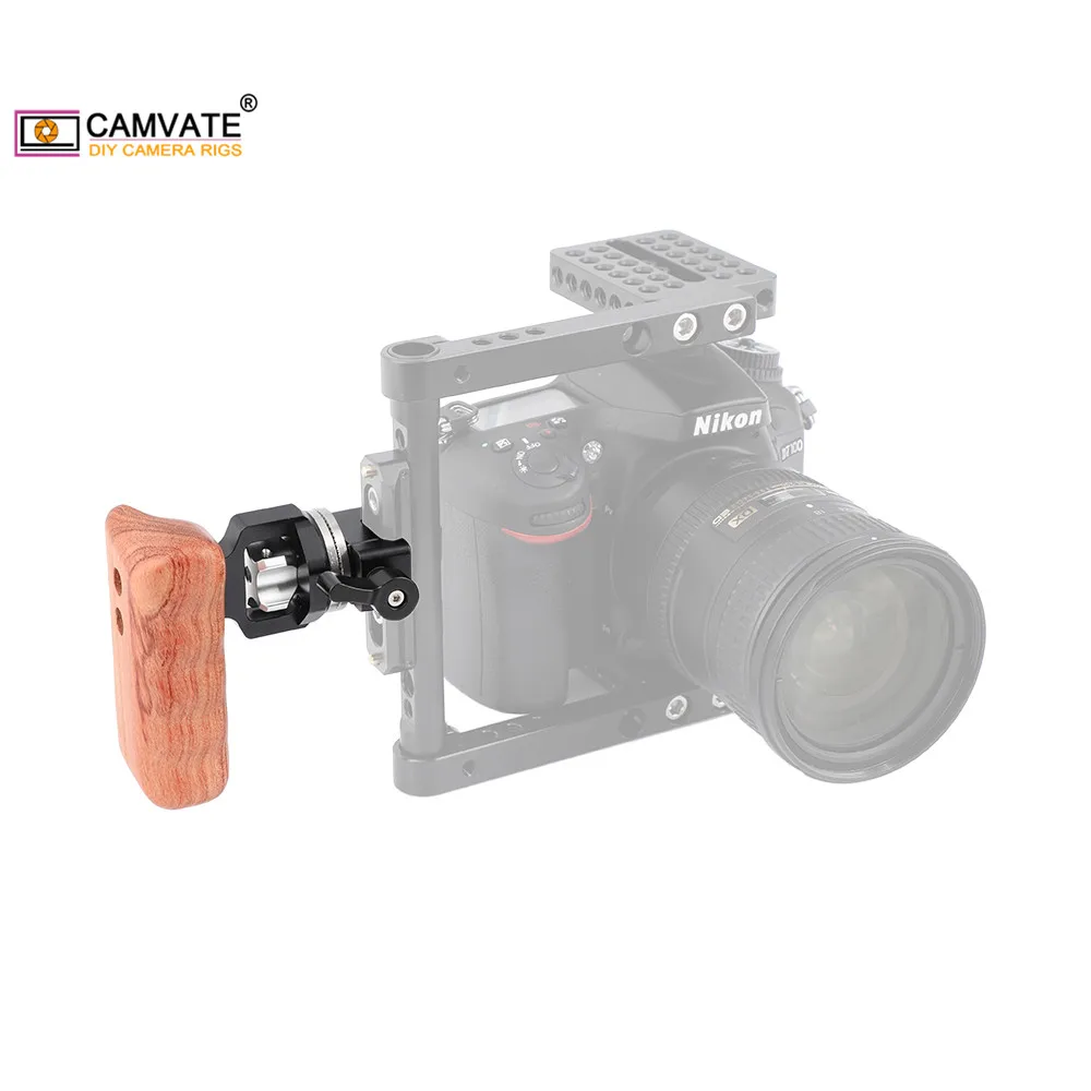 CAMVATE быстросъемная деревянная рукоятка с разъемом M6 ARRI и зажимом NATO для