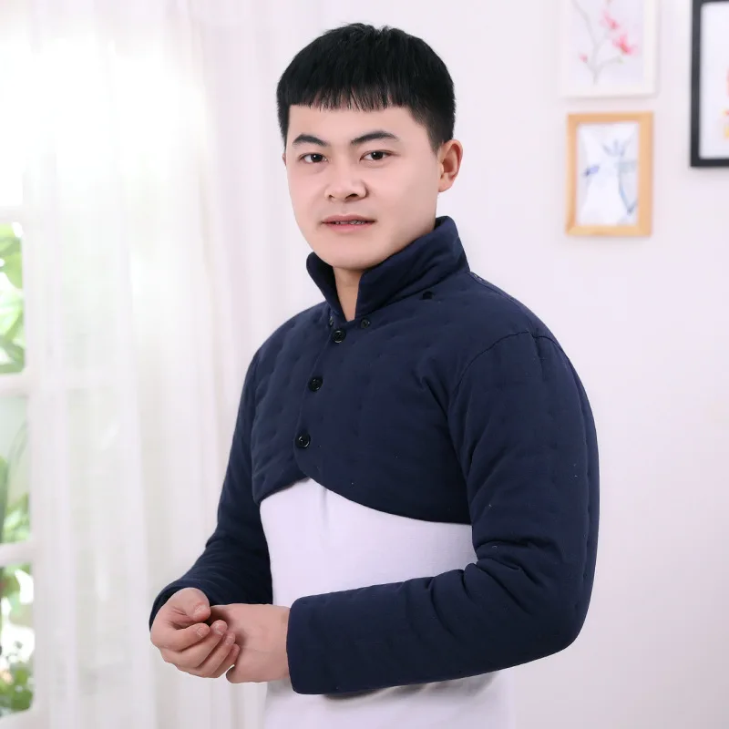 

Pure Cotton Winter Thick Warm Men Pajama Shoulder Pad Middle Aged And Elderly People Long Sleeve Cold Protection Shoulder Adult