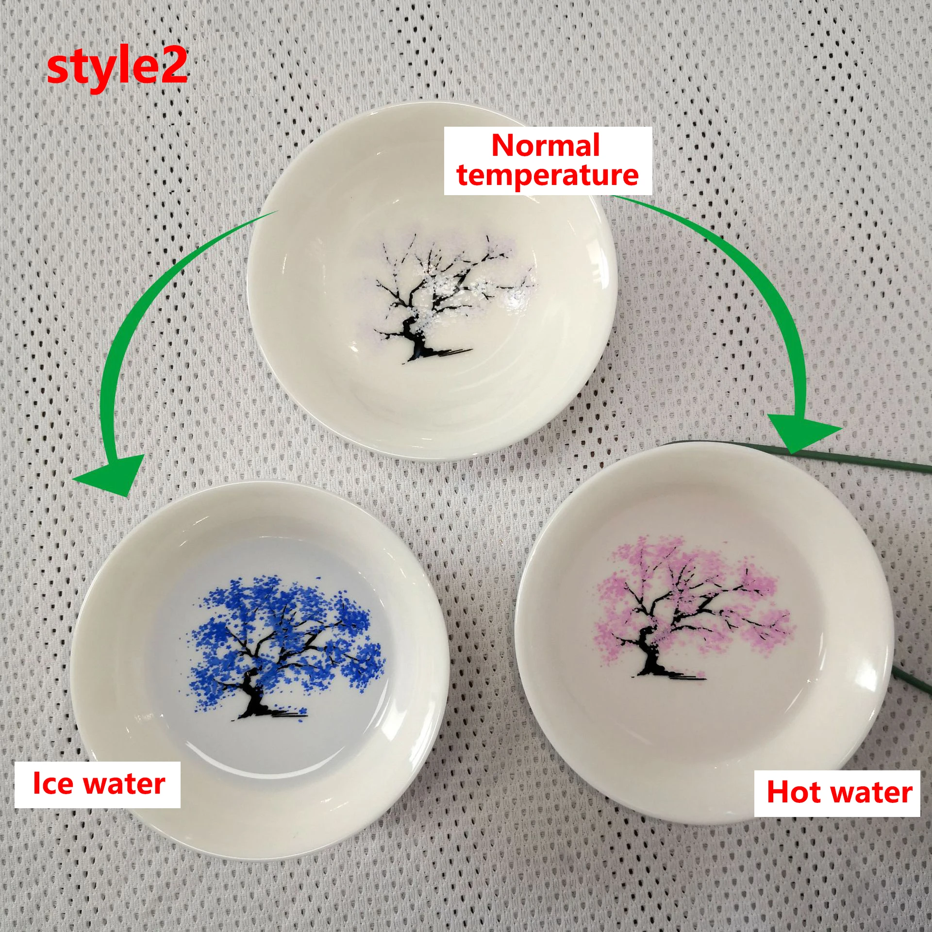 Température Changement Couleur Bol, Japonais Sakura Blossom Tasse Céramique  Sensible Chaleur Changement Magique Fleur Porcelaine Bol Soupe Sauce Plats