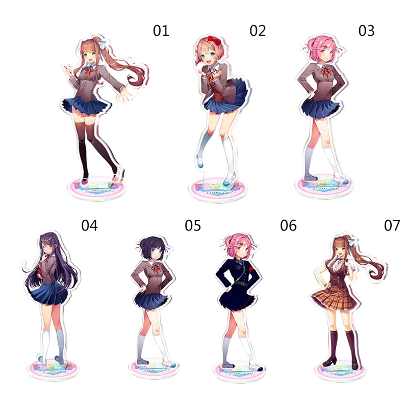 

Anime Doki Doki Literature Club Figures Natsuki Yuri Sayori Monika Acrylic Desk Stand Model Figures Plate Decor Toys Gift