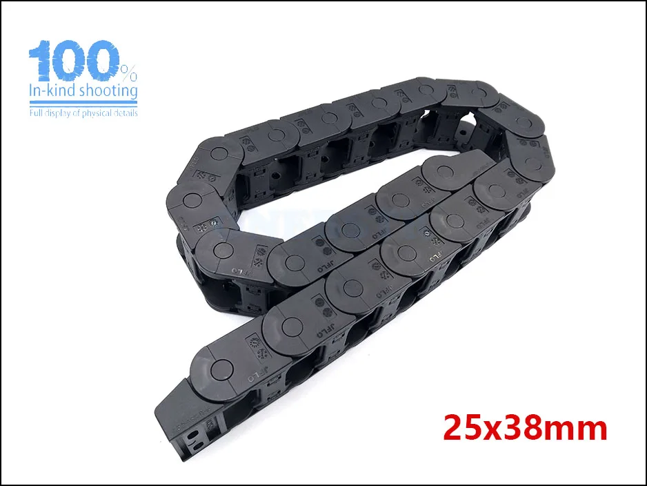 JFLO 1Meter 25x25 25x38 25x50 25x57 25x77mm Wire Carrier cable Drag chain Bridge type open of both side Towline Free shipping 46