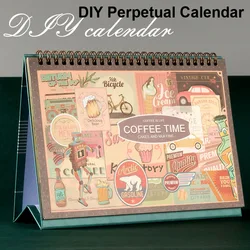 Sharkbang – calendrier de bureau Vintage, planificateur d'agenda, rétro, calendrier de Table, DIY bricolage, avec autocollants gratuits, papeterie scolaire, nouvelle collection 