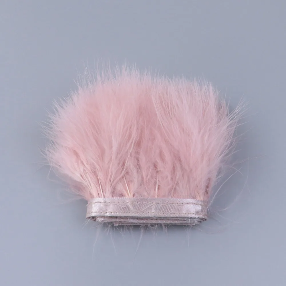 HB0401025 8-10cm leather pink marabou feather fringe 1
