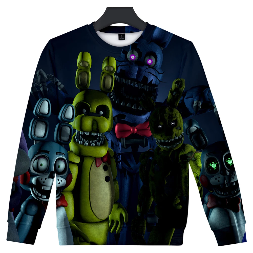 Толстовки Five Nights at Freddy; сезон осень-зима; модные толстовки с длинными рукавами и 3D принтом; пуловер; повседневная верхняя одежда; толстовки Five Nights