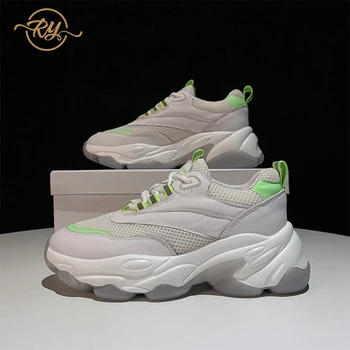 

RY-RELAA women sneakers 2020 fashion Genuine Leather autum shoes women womens luxury shoes ins platform sneakers white sneakers