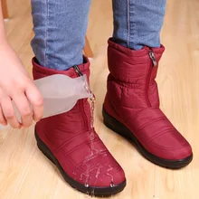

Warm Winter Boots Women Boots 2021 New Plush Winter Women Shoes Snow Boots Female Ankle Boots Mother Shoes Solid Ladies Shoes