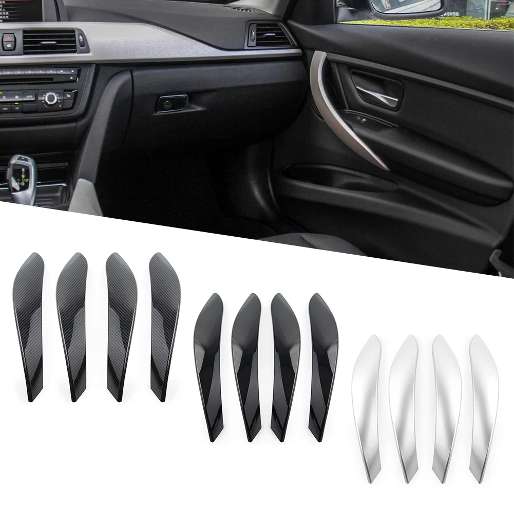 

4pcs/Set Car Inner Door Handle Panel Cover Trim ABS For BMW 3 Series F30 F31 F34 F35 3GT & 4 Series 4dr F36 2015 16 17 18 2019
