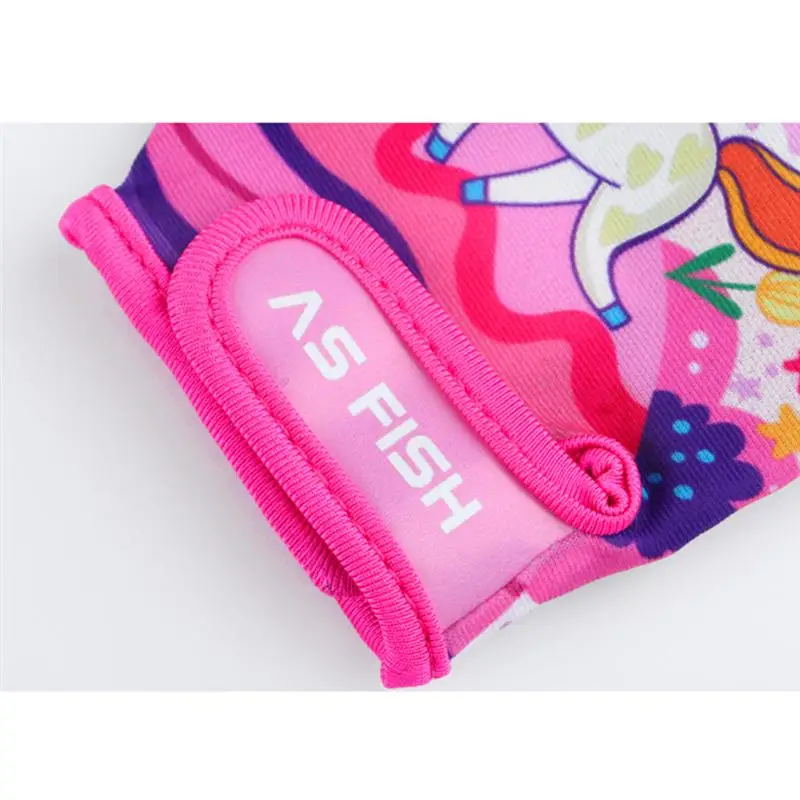 1 Pair Cycling Gloves Kids Half Finger Gloves Sport Gym Nonslip Gloves for Kids Children Outdoor (Pink Unicorn Pattern, Size XS)