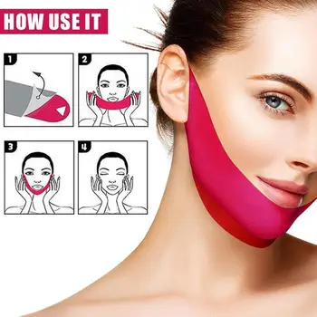 

V Line Mask, Ballenshiny V Face Mask Double Chin Reducer Mask Chin Up Face Moisturizing Jaw Lifting Patch V Firming Mask Ne Q1X4