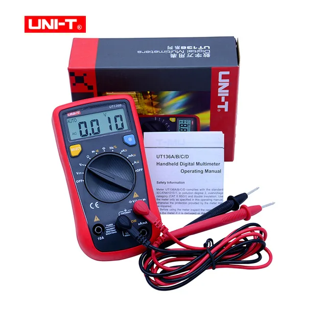 UNI-T UT136A/UT136B/UT136C Pocket Auto Range Digital Multimeter AC DC Voltmeter Ammeter Resistance Frequency Buzzer Tester - Цвет: UT136B