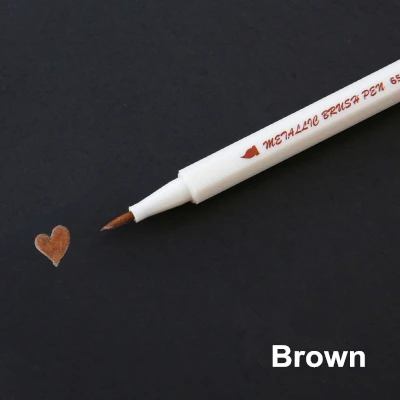 Продвижение рисунок маркер для рисования ручки металлический цвет ручка для черной бумаги художественные принадлежности маркер канцелярский материал ручка для подписи - Цвет: B-brown