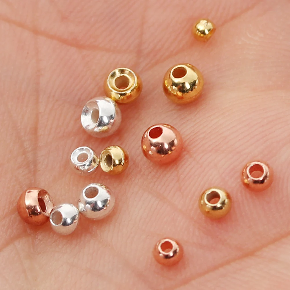 Tungsten Slotted Beads 2/2.5/2.8/3.5mm Gold Silver Copper Fly Tying Material Weight Fast Sink Jig Hook Ball Fishing Tool 25pcs