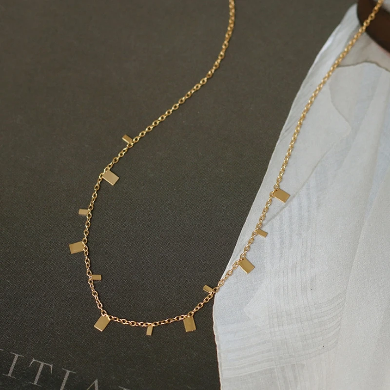 Stainless Steel Round Gold Disc Coin Choker Necklace For Women 14k gold Tassel Coins Charms Necklace collar Gift for Female