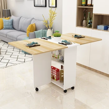 

Folding table uses small-sized rectangular, simple and easy-to-use telescopic movable table for eating.