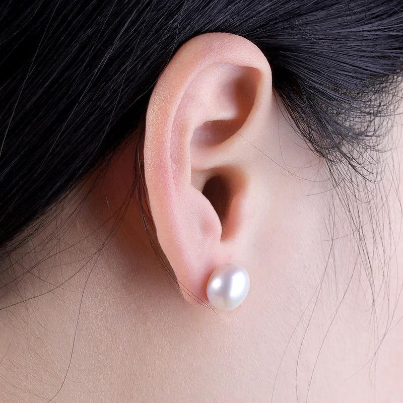18K Gold Earrings Pearl Jewelry ,classic 18k Yellow Gold Stud Earrings For Women Gift Box Wedding Earrings For Love