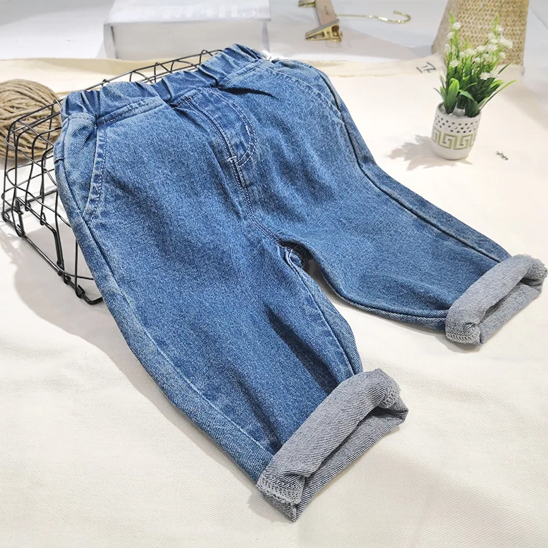 

Boys Girls Jeans 2019 New Autumn Spring Fashion Vetement Kids Elastic Waist Denim Trousers Children's Clothing Infantil Costumes