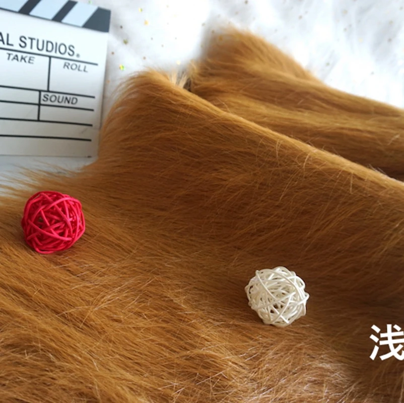 Разноцветные плюшевые игрушки ткань 12 см длинные волосы искусственный мех Ткань ручная работа Сделай Сам Косплей фон меховая ткань