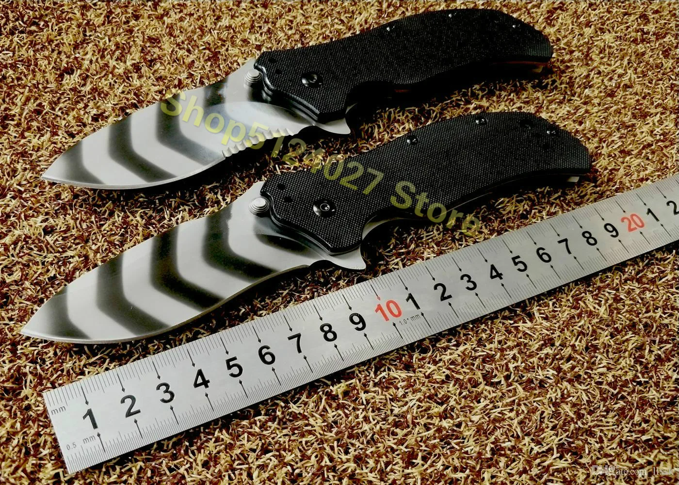 

BF- Best hunting knife 0350TS Auxiliary Folding Knife 3.25 "S30V Tiger Strip Plain Blade, G10, Original Product tactical knives