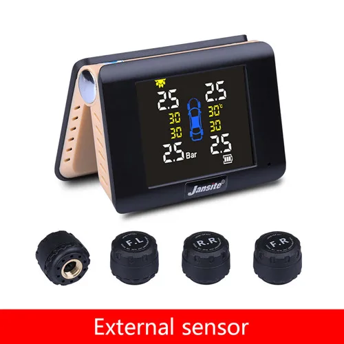 Vtopek автомобильный TPMS 4 шины автомобильная система контроля давления в шинах USB или солнечная зарядка светодиодный процессор беспроводной датчик Авто сигнализация - Тип: External sensors