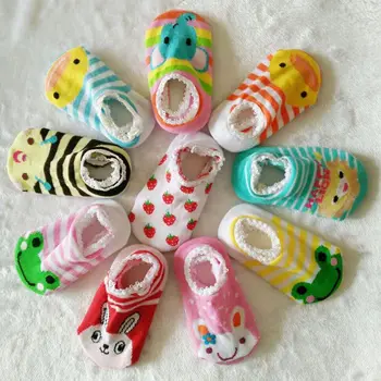

Baby Sock Cartoon Print Sole Soft Boys Girls Infant Toddler Anti-slip Floor Socks New Random Color