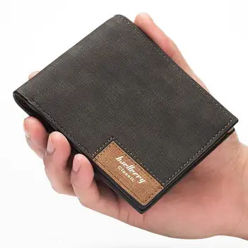 

2019 Fashion Bifold Slim Wallet for Men PU Leather Lightweight Card Holder Short Purse Small Men Money Purse Coin Bag Wallet