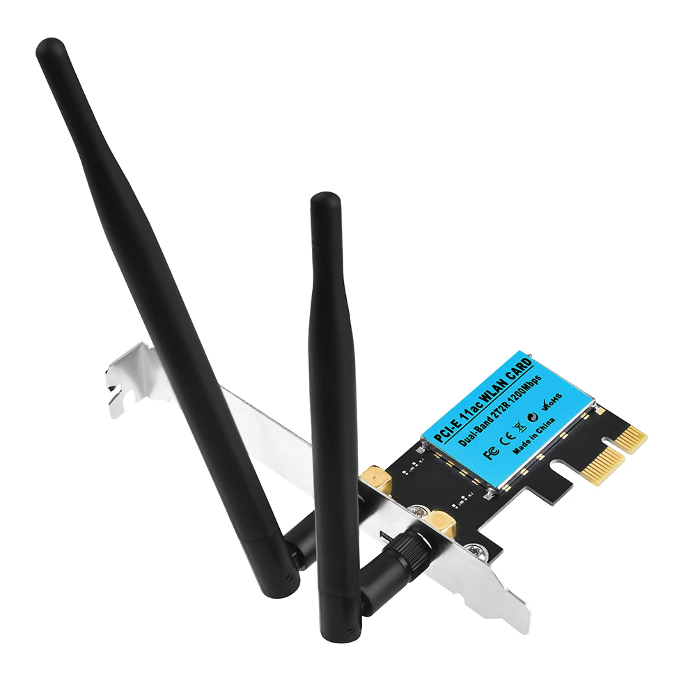 PCI-e 1200 Мбит/с 802.11ac wifi настольная сетевая карта с антеннами высокоскоростной адаптер двухдиапазонный стабильный беспроводной 2,4G/5,8G практичный