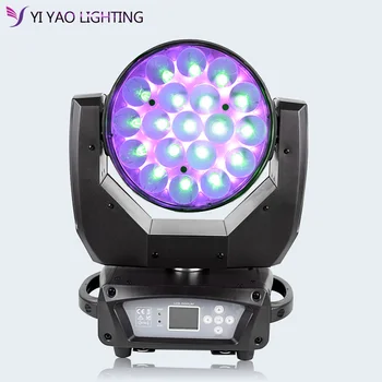 

Led RGBW Disco Light DMX Moving Head Party Stage Lights 19x15W 4in1 Professional Dj Stroboscope Color Music for Home Lighting