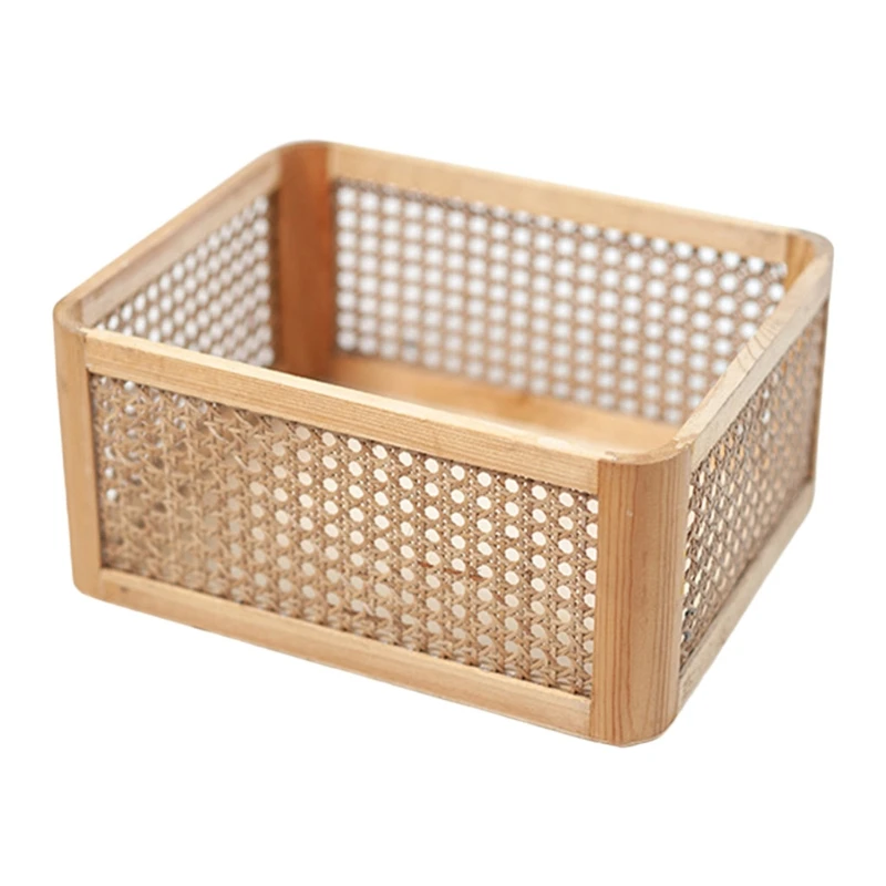 L5YF Newborn Photography Props Basket Infant Photo Shooting Square Weave Wooden Box | Мать и ребенок