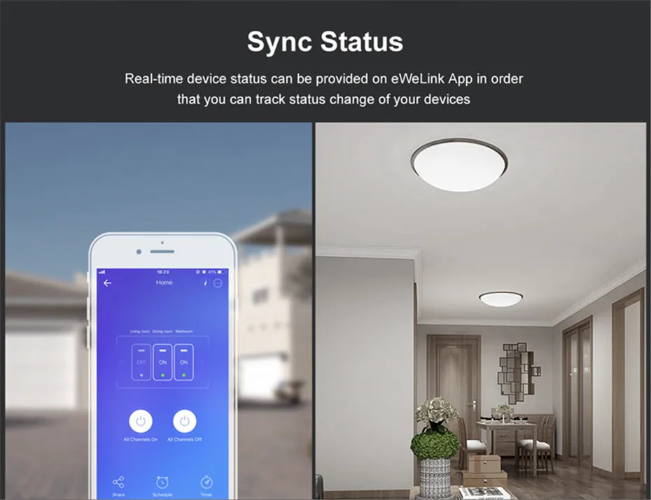 Itead Sonoff T3 US 1 2 3 gang Smart Wall Light Switch with Border,Touch RF433 wifi Control,Works With Alexa Google Home,120 Size-1