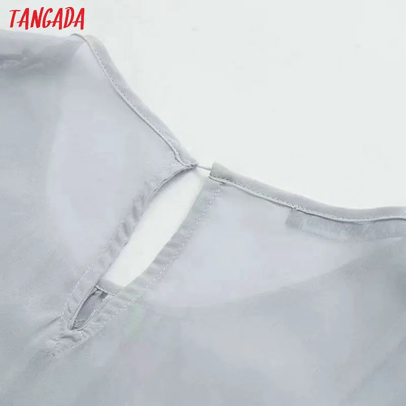 Tangada женское платье с цветочной вышивкой, короткий рукав, о-образный вырез, шифон,, винтажное женское плиссированное платье, vestidos 4M51