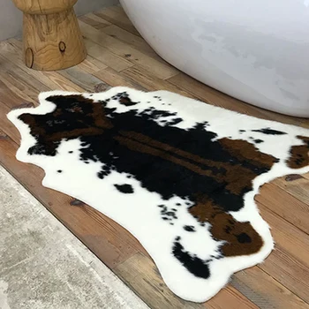 

Hide Rug Carpets for Living Room Bedroom Rug Polyester for Home Decorative Hand Wash Morden Cow