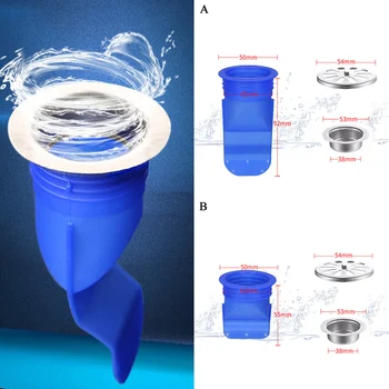 

Household deodorant floor drain stainless steel cover sewer accessories silicone core drain pipe seal ring kitchen gadgets