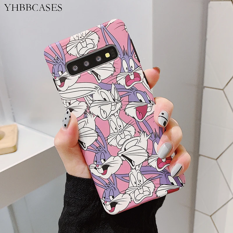 Yhbbчехлы для Samsung Galaxy S10 S8 S9 Plus милый забавный кролик мягкий чехол Note 10 8 9 Мультяшные