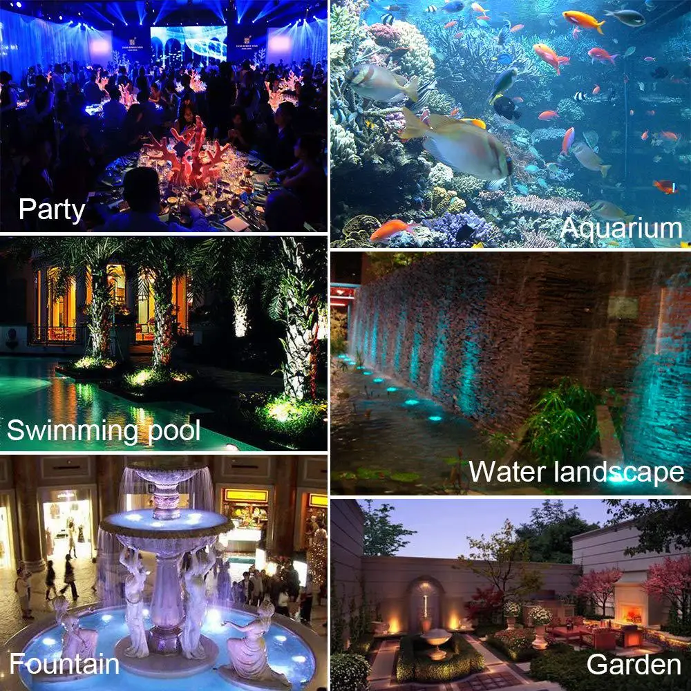 Waterproof IP68 Lawn Light Color LED Aquarium Lights LED Diving Lights Rockery Spotlights Pool Light Diving Aquarium Spotlights