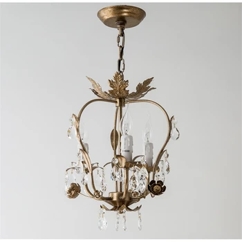

Retro Kitchen Crystal Chandelier Vintage Art Designer Parlor Coffee Shop Hanging Lamp Bar Aisle Led Lamps Free Shipping Metal AC