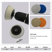 3-дюймовая пленка 70 мм шлифовальный диск ручная дрель электрическая шлифовальная наждачная бумага база стекались крючок-лицевая сторона лоток Белый пористый верх Рондел