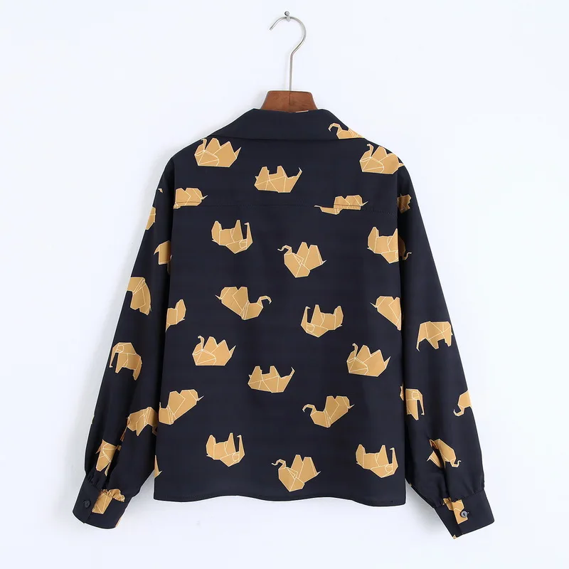  Women Shirts Autumn 2019 New Fashion Animal Prints Long Sleeve Blouse Casual Tops Modern Lady Loose