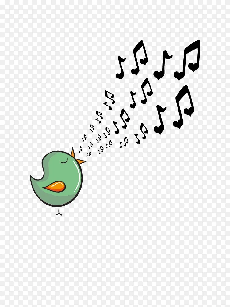 音乐音符下载卡通 卡通鸟可爱的音符png图片素材免费下载 图片编号 Png素材网