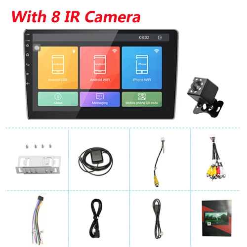 With 12 Led Camera AMPrmie 2Din Автомагнитола Android 10," Автомобильный мультимедийный плеер gps Авторадио Wifi Bluetooth Зеркало Ссылка 2 Din автомобильный аудио стерео - Цвет: With 12 Led Camera