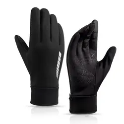 2021 Winter Gloves For Men Touch Screen Silicone Non-Slip Mittens Outdoor Sports Plus Velvet Warm Waterproof Cycling Cold Gloves