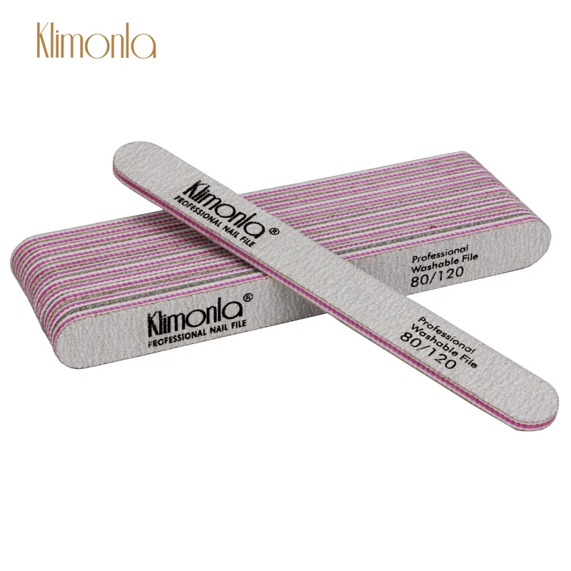 

10Pcs/Lot Professional Double Sided Nail Files 80/120 Grit Gray Straight Files Tips Nail Art Accessories Manicure Salon Tools